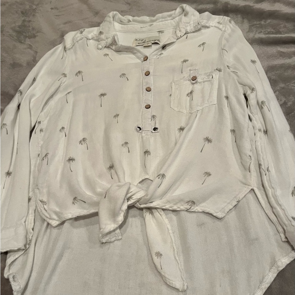 Vintage Havana palm tree women shirt